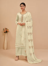 Fine and Dandy Looking Salwar Suit in Light Pista Color